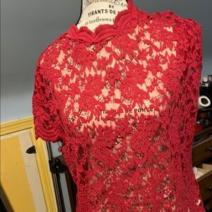 Elegant Red Lace Top